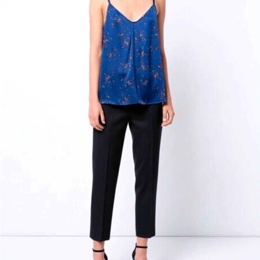 VINCE Blue Floral 100% Silk Camisole Size Small